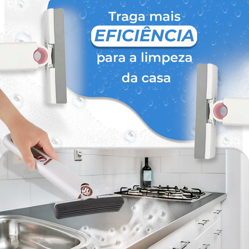 Rodo Portátil Mini Mop Esfregão Limpeza Mesa Cozinha Sala Cor Branco