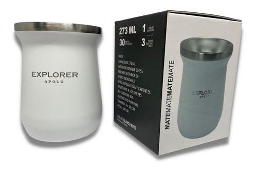 Mate Explorer Termico Clasico Acero Inox 350 Bombilla Regalo