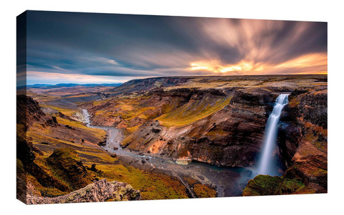 Cuadro Decorativo Canvas Moderno Lienzo Paisajes Cascadas 2 Color Lienzo Paisajes Cascadas 7 Armazón Natural