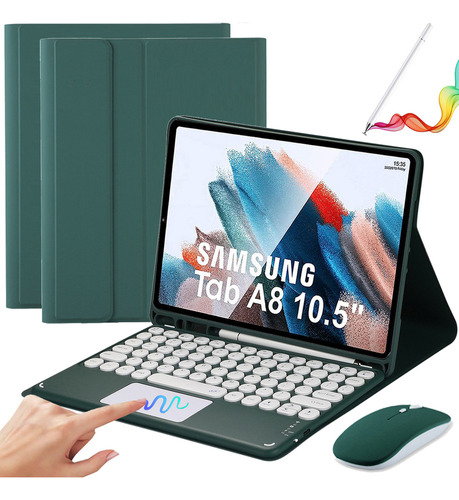 Funda Con Teclado+mouse+lápiz Para Galaxy Tab A8 10.5'' Ñ