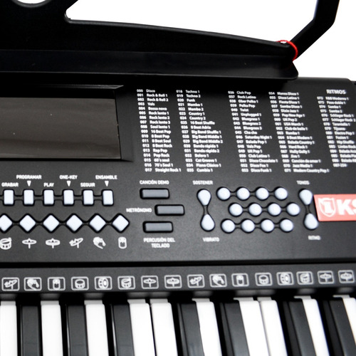 Imagen 4 de 5 de Teclado Musical De 61 Teclas Graba Audio Kaiser 255 Ritmos