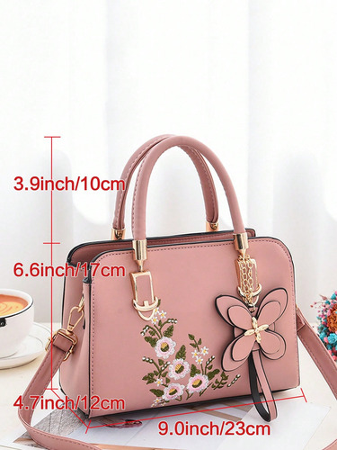 Bolso Elegante Con Estampado De Flores, Bolso De Hombro Mode