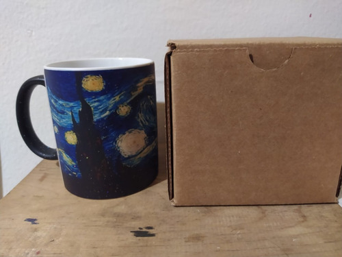 Imagen 3 de 4 de Taza Magica Glitter La Noche Estrellada De Vincent Van Gogh
