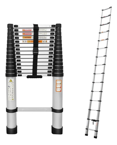 Escalera Telescópica De Aluminio Multiusos Plegable Portátil