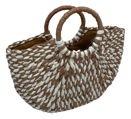 Unibella Bolso De Playa Con Aro Marrón Claro Lisa Marrón Claro
