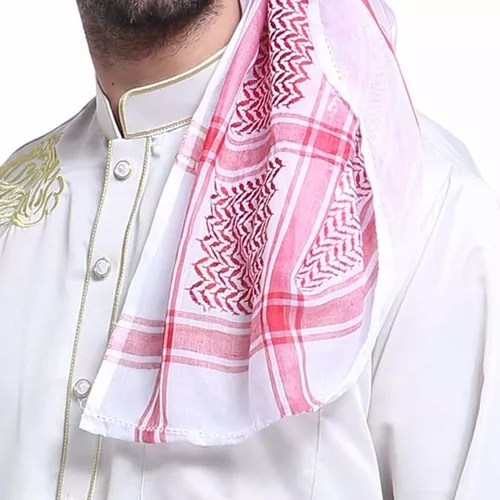 Islam Men Xadrez Headband Branco para Homens Muçulmanos