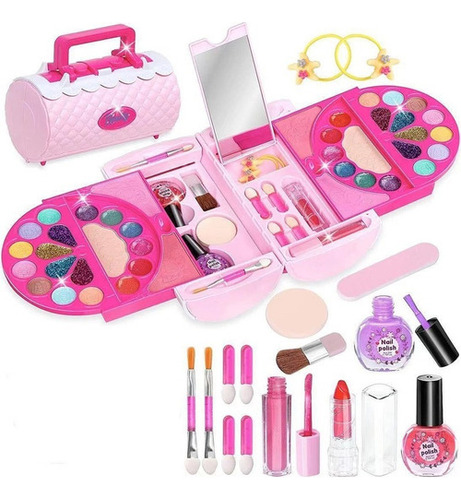 Set De Maquillaje Lavable Rosa For Niñas [u]