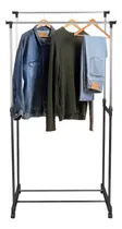 Comprar Perchero Shoppy Doble Barral Para Perchas Movil Con Estante Resiste 15 Kg Desarmable #shoppy