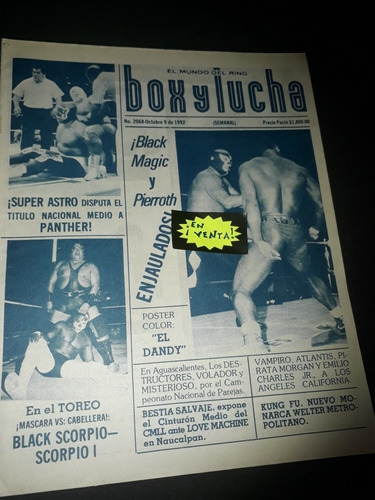 Revista Lucha Libre, Del 92, Poster El Dandy Roberto Gutiérr