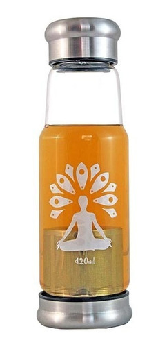 Botella De Vidrio Winter Mandal Para Té 420ml - Rosada