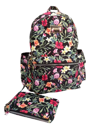 Mochila Steve Madden Floral - Negro