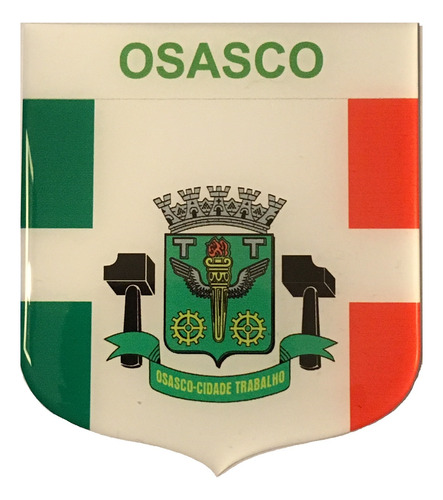 Adesivo Resinado Em Escudo Da Bandeira De Osasco