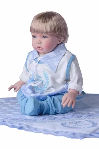 Bebê Tipo Reborn Menino Príncipe Com Acessórios 45cm + Bolsa