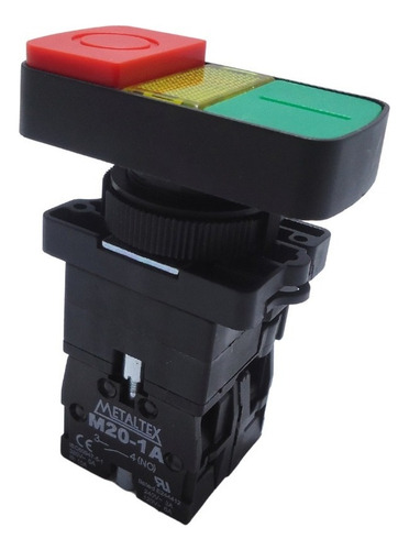 Botão Duplo Iluminado 22mm Verde E Vermelho 220v 1na 1nf