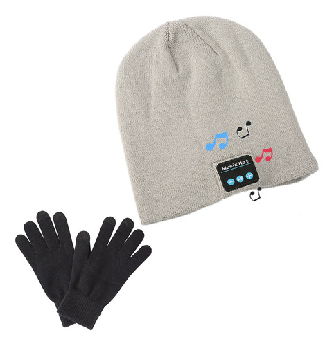 Gorro Con Auriculares Bluetooth + Guantes De Control Táctil