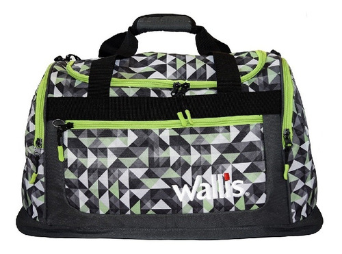 Maleta Deportiva Wallis Poliester Triángulos Negro/verde