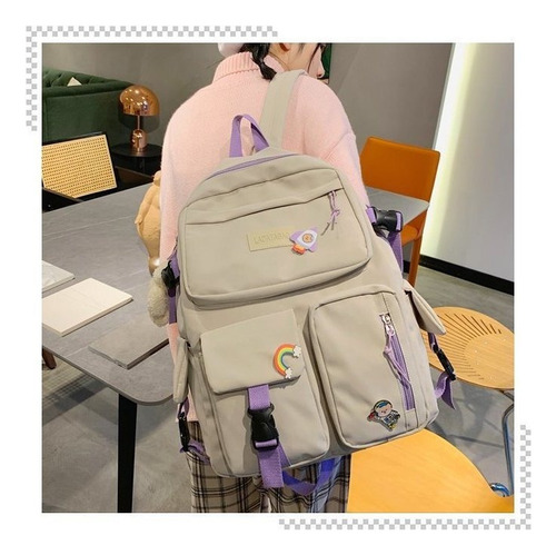Mochila De Estudiante Impermeable Linda Informal Coreana