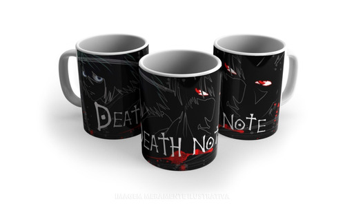 Imagem 1 de 10 de  Canecas Personalizadas Porcelana Death Note 325 Ml