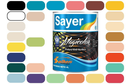 Pintura Vinilica Acrilica Lavable Sayer Magicolor 4 Lt Color AMARILLO LIMON VG-0700