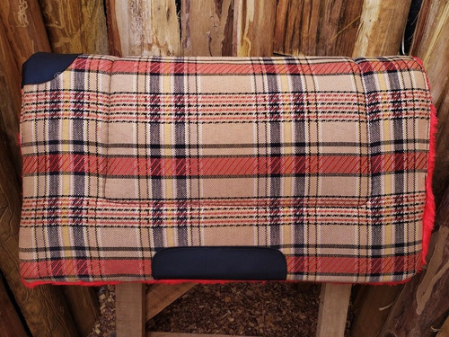 Manta Sela Quarto De Milha Americana Cavalo Baixeiro Xadrez com Vermelho
