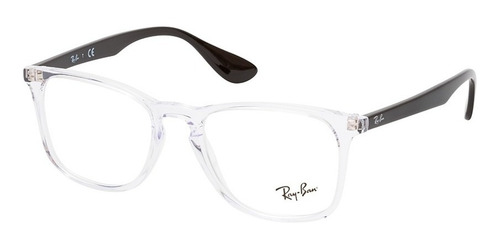 Lentes Ray Ban Rx7074 5943 Transparente Oftalmico Color Blanco / Negro