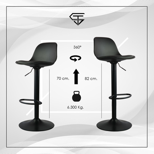 Silla De Bar Todostore Con Reposapies De Altura Ajustable Y Diseño Ergonomico Ideal Para Bar Y Barra De Cocina