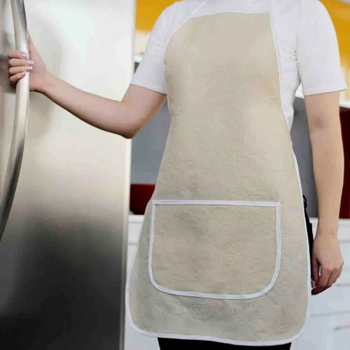 Avental Flanelado Colorido Domestico Com Bolso Casa Cozinha Cor Sortidos Desenho Do Tecido Relevo Flor