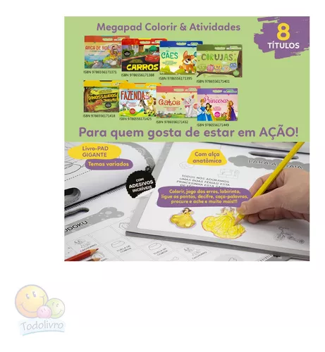 Livro Megapad - Colorir & Atividades com Adesivos: Princesas