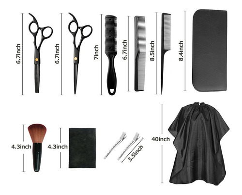 Imagen 3 de 6 de Set De Peluquería, Set De Peluquería, 13 Piezas De Acero Ino