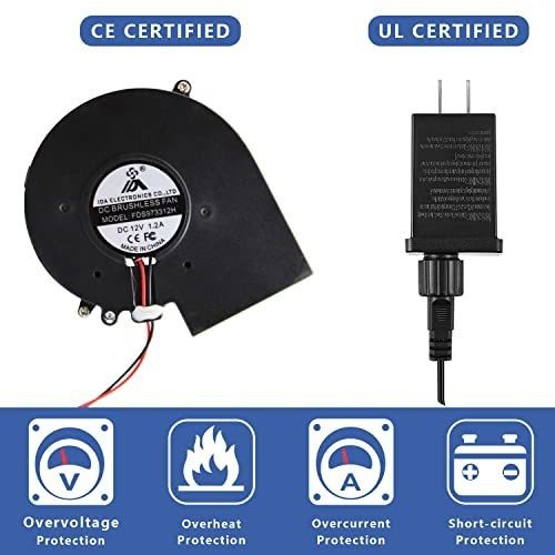 Soplador De Aire Para Inflables 12v 0.8a Con 3 Luces Led -