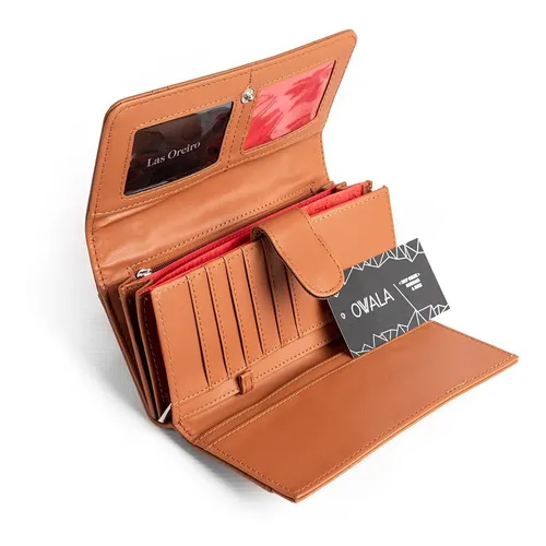 Billetera Mujer Cuero Sintetico Las Oreiro Original Suela