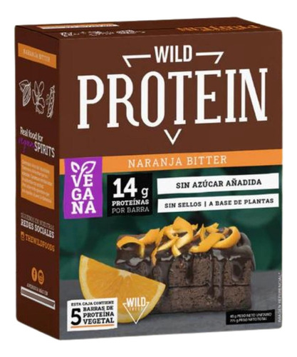 Wild Protein Barras Chocolate Naranja 5x45g Andina Grains