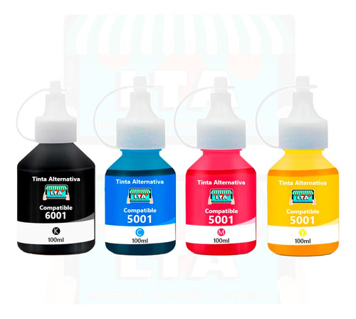 Pack 4 Botellas Tinta Alternativa Compatible Para Dcp-t500w