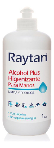 Alcohol Plus Higienizante P/manos - 1 Lt C/válvula - Raytan