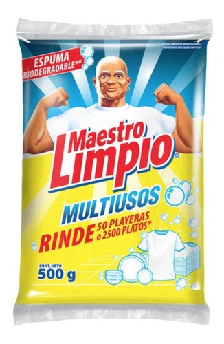 Caja Detergente Multiusos Maestro Limpio Regular De 500 Grs 