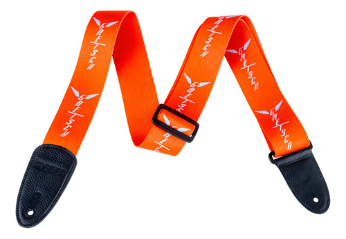 Pulseira com padrão de logotipo Gretsch Wing, laranja com cinza Lo Color Laranja