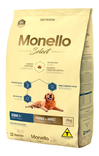 Alimento Para Perro Monello Select Senior 7+ 2 Kg