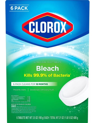 6 Tabletas Limpiadoras Para Inodoros Clorox Ultra Clean 