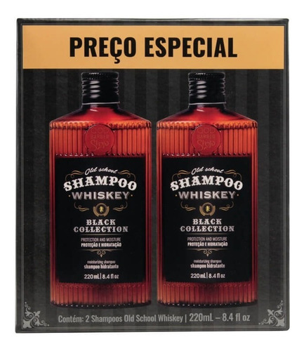 Imagem 2 de 3 de Kit Shampoo Whiskey | 2 Unidades Old School Whiskey | Qbs