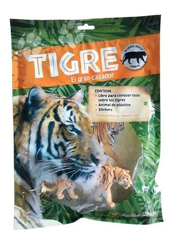 Tigre El Gran Cazador [pack Libro + Animal Plastico + Sticke