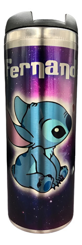 Vaso Termo Doble Pared 450 Ml, Stitch Plata