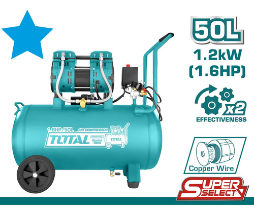 Compresor De Aire 50l Libre De Aceite Total Tools