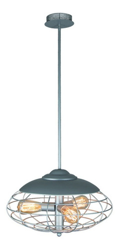 Lámpara Colgante Geométrica Vintage Plata 40w E27 3 Luces