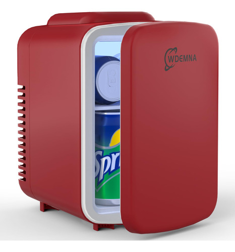 Mini Nevera Roja, 4 Litros/6 Latas, Refrigerador Para El Cui