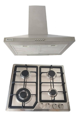 Combo Campana Piramidal Y Parrilla 60 Cms Maxims Acero