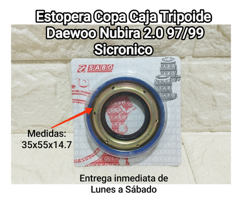 Estopera Copa Caja Tripoide Daewoo Nubira 2.0 35x55x14,7