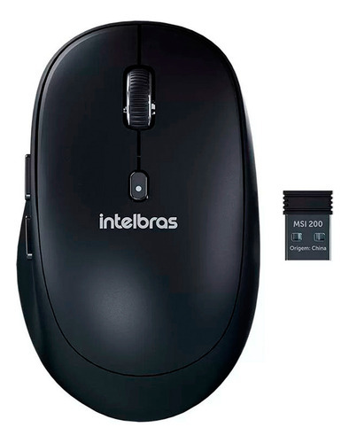 Mouse Sem Fio Msi200 Sensor Óptico Silencioso Intelbras Cor Preto