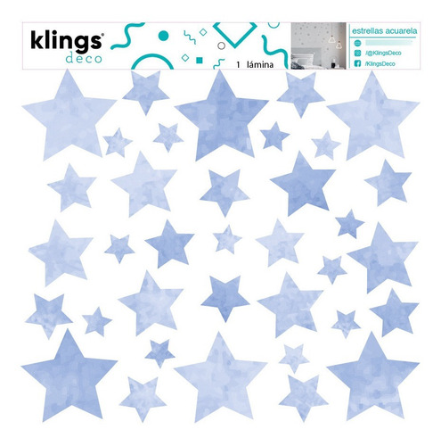 Imagen 2 de 3 de Vinilos Decorativos Estrellas Acurealas Celeste