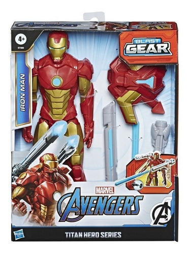 Iron Man Figura Lanzador Avengers Blast Gear E7380 Marvel Ed