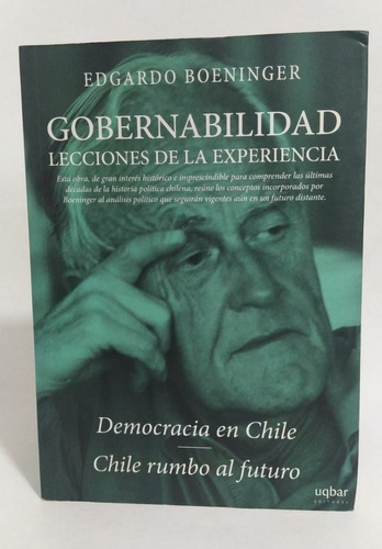 Libro Gobernabilidad Lecciones De La Experiencia / Boeninger